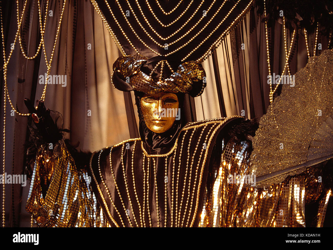 Italy. Venice. Carnival costume display mannequin. Stock Photo