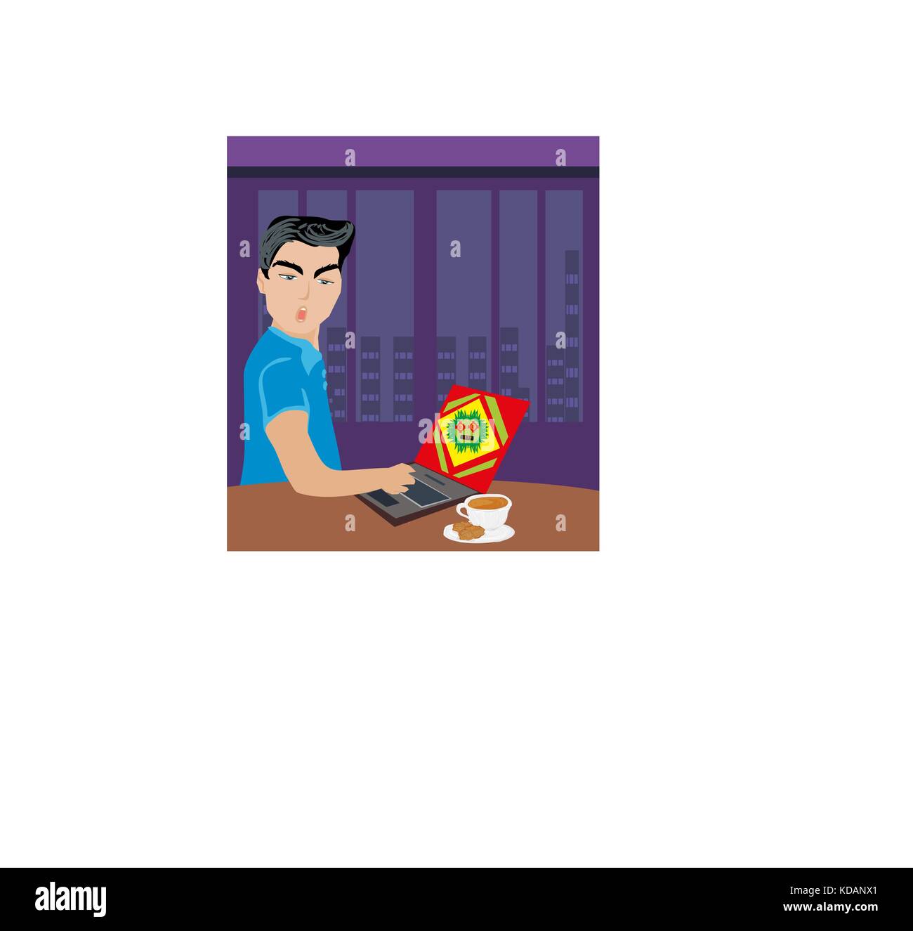 Hacked computer Stock Vector Images - Alamy