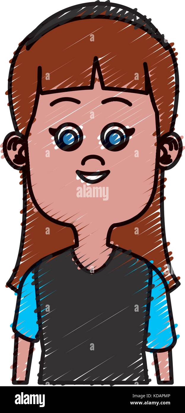 Cute girl cartoon icon vector illustration graphic design Stock Vector ...