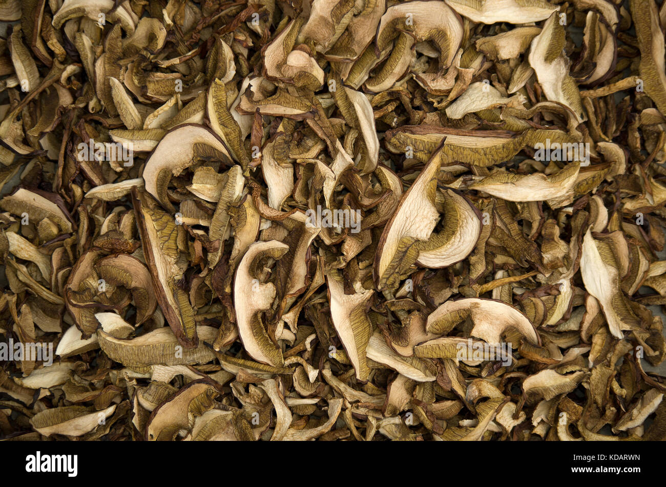 Dried edible mushrooms have an interesting structure. They are used as a seasoning or ingredient
