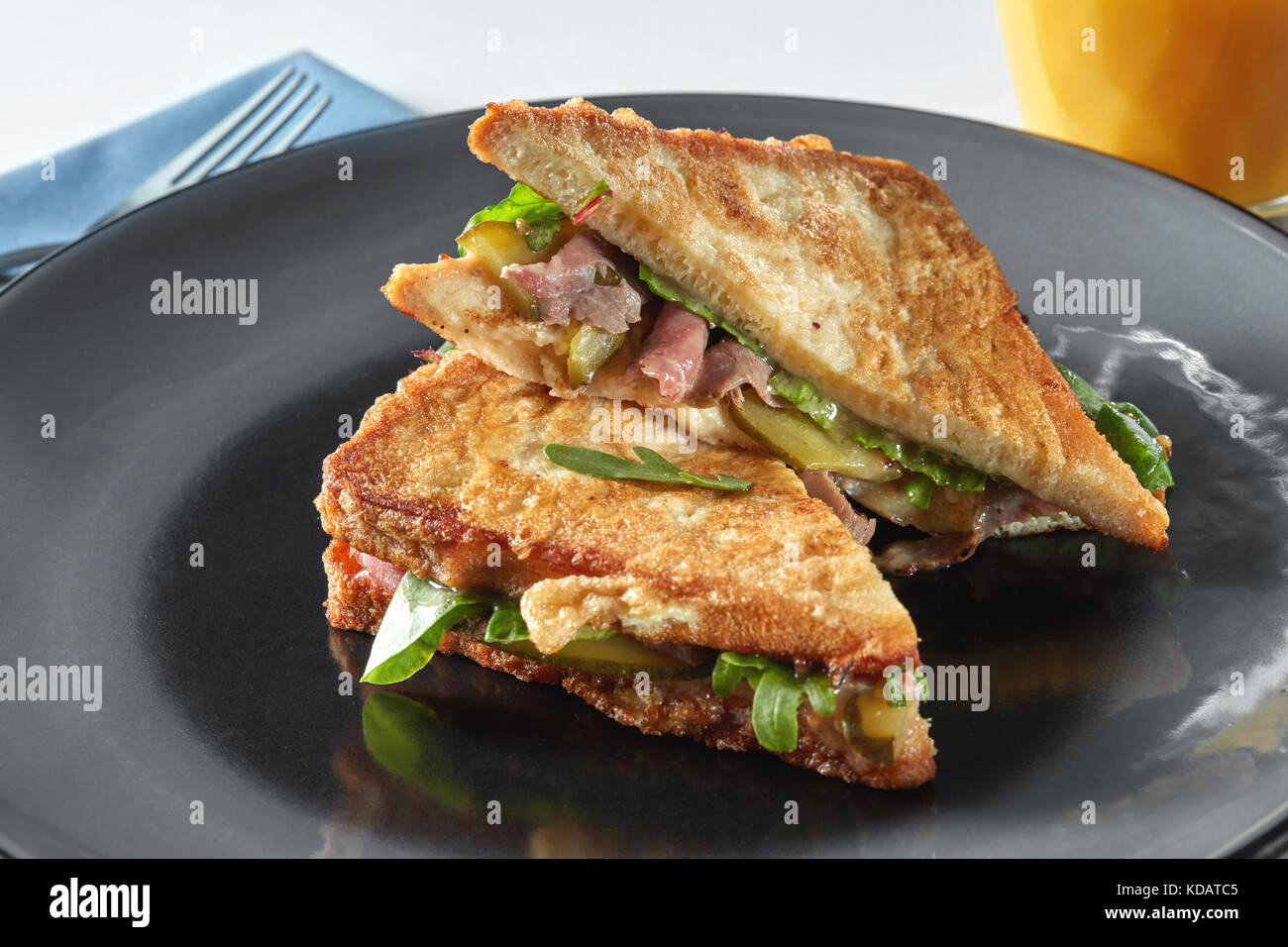 Italian ciabatta sandwich with parma ham and herbs Stock Photo Alamy