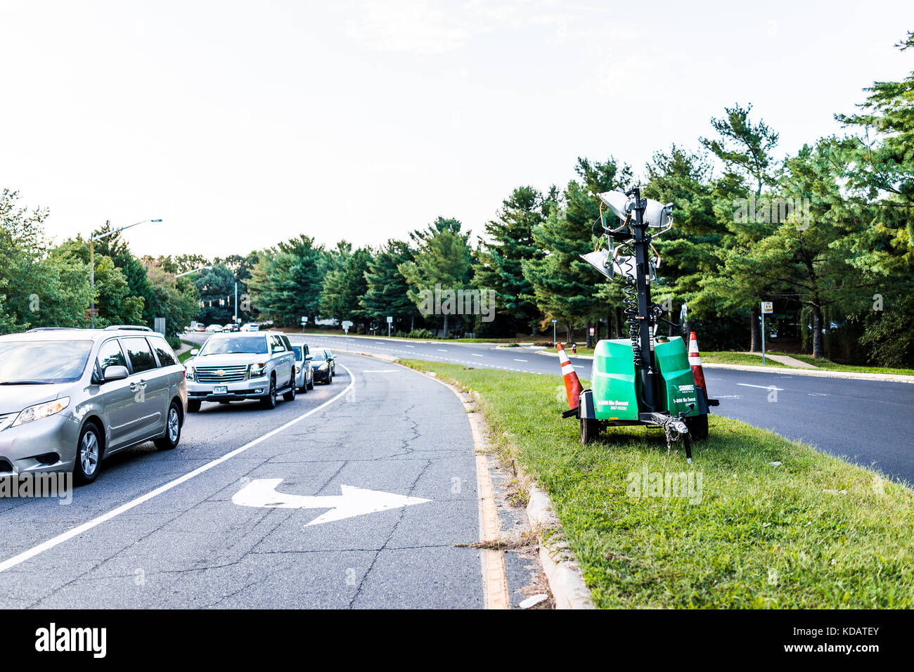 Fairfax, USA September 21, 2017 Highway road during construction in