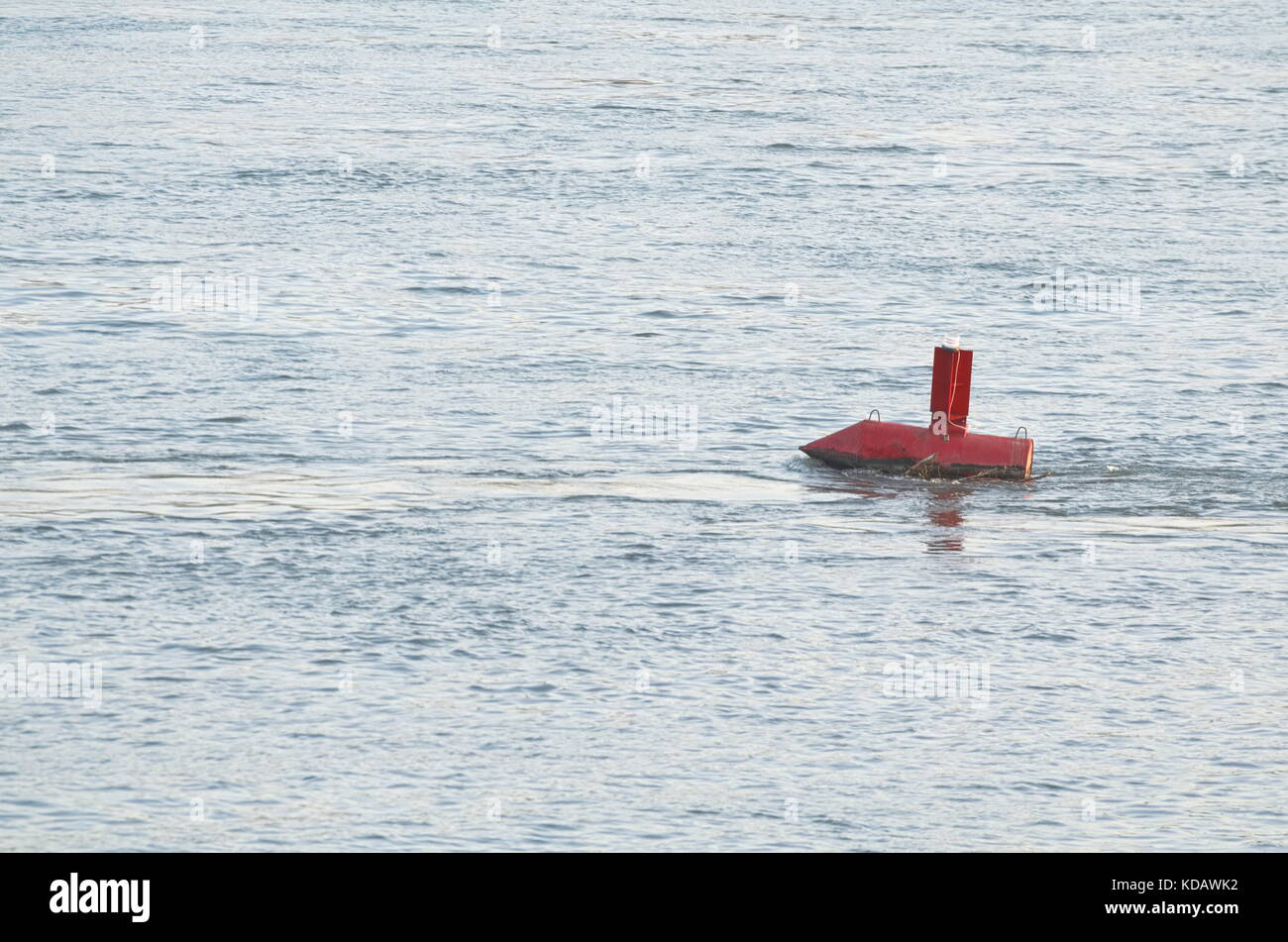 Red Buoy in the Calm and Wavy Danube River Stock Photo Alamy