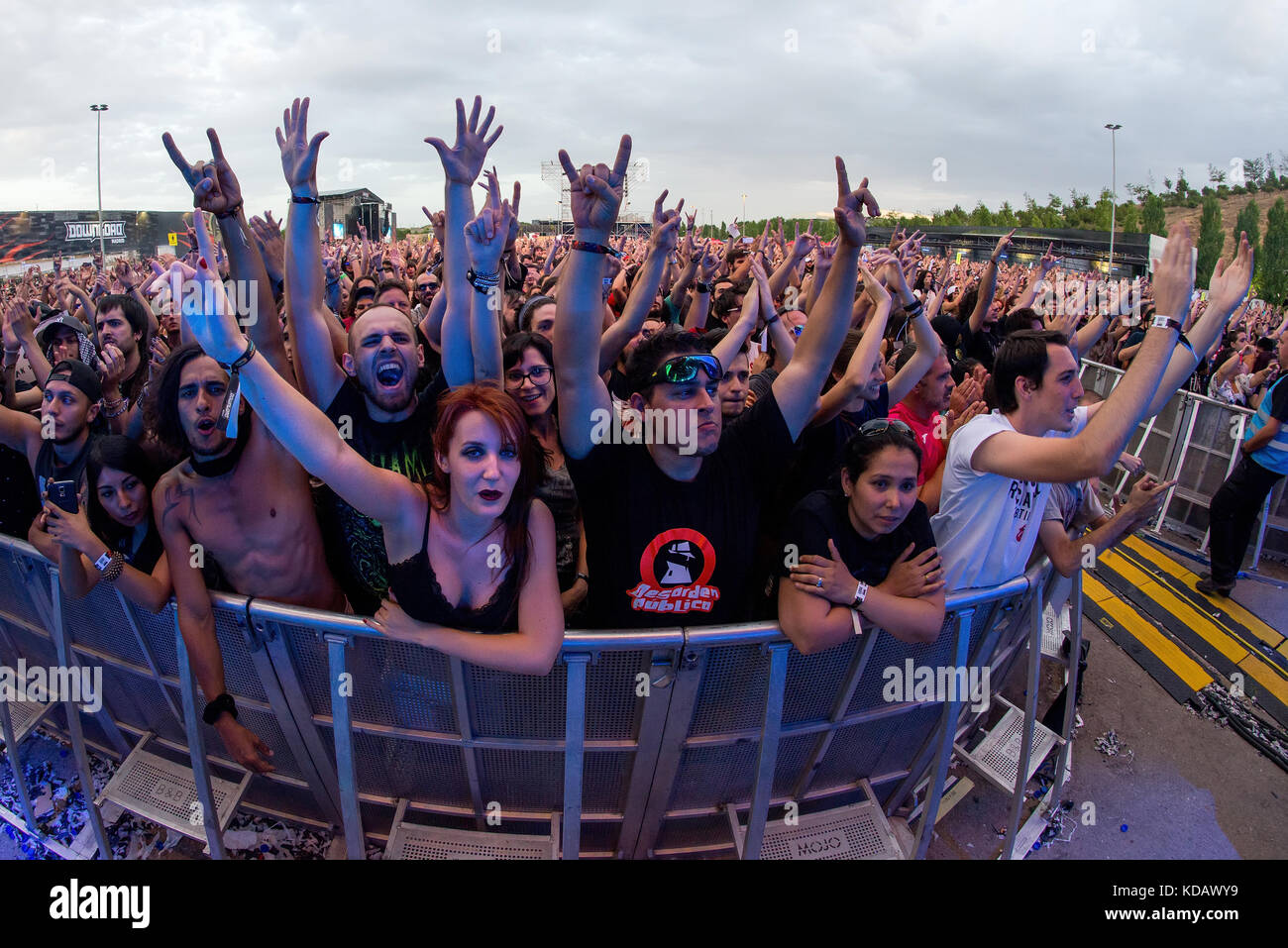 Crowd cheering dj on stage hi-res stock photography and images - Alamy