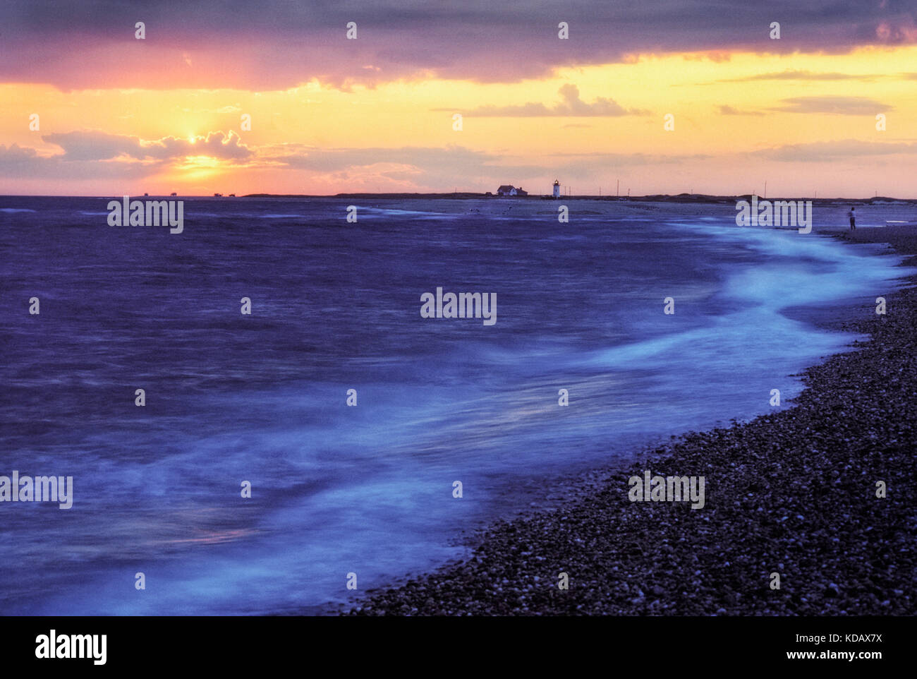 Race Point Lighthouse, Herring Cove Beach, Provincetown, Cape Cod National Seashore, Massachusetts Stock Photo