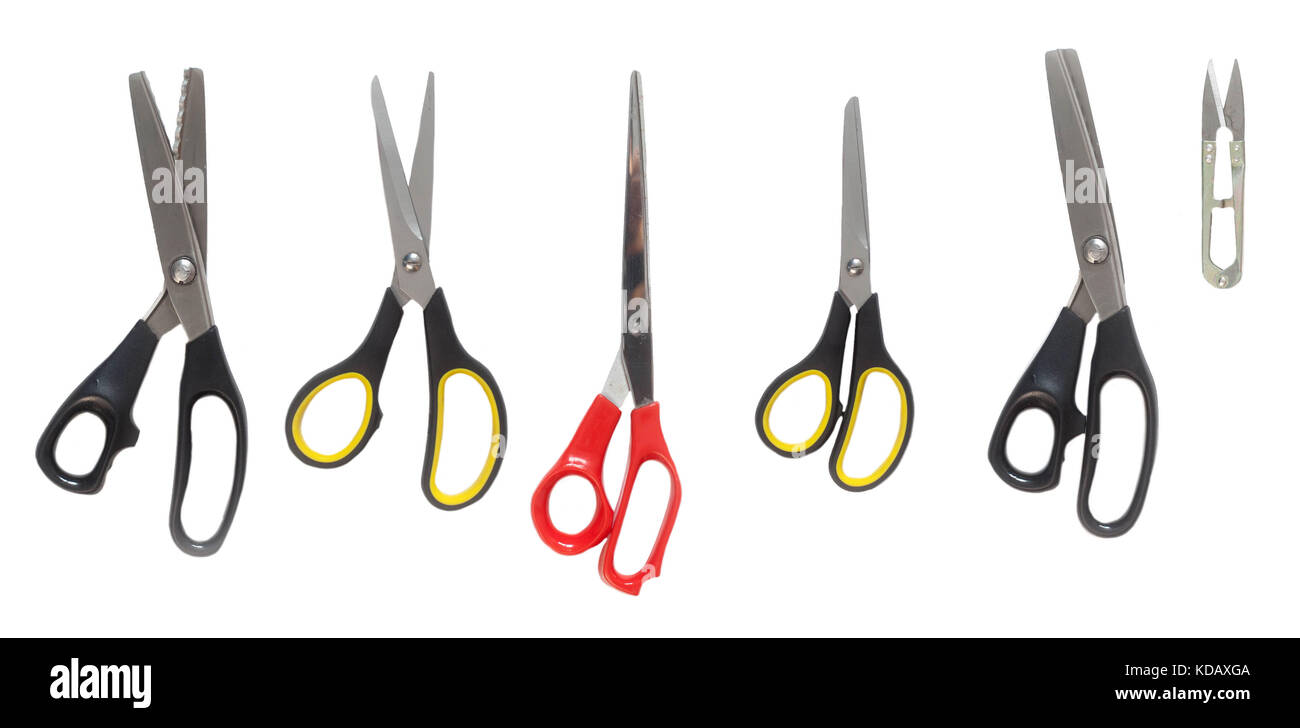 Scissors different sizes. Isolate Stock Photo Alamy