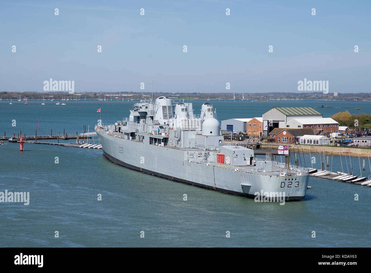 HMS Bristol in Portsmouth Harbor, England Stock Photo Alamy