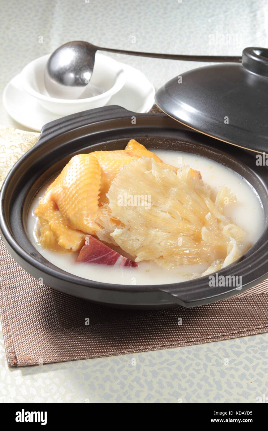 chinese chicken or seafood broth Stock Photo Alamy