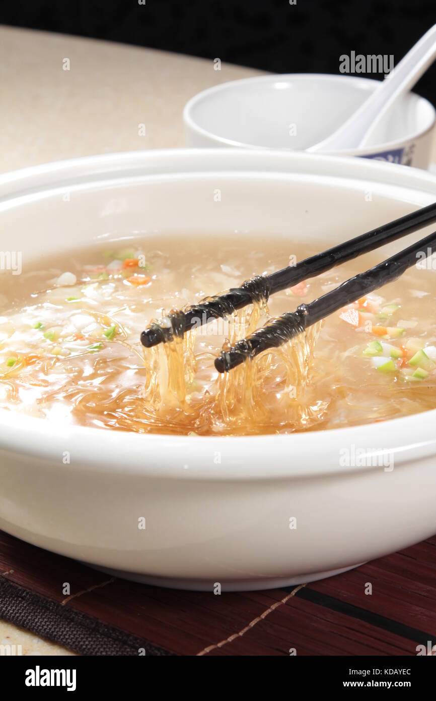 chinese chicken or seafood broth Stock Photo Alamy