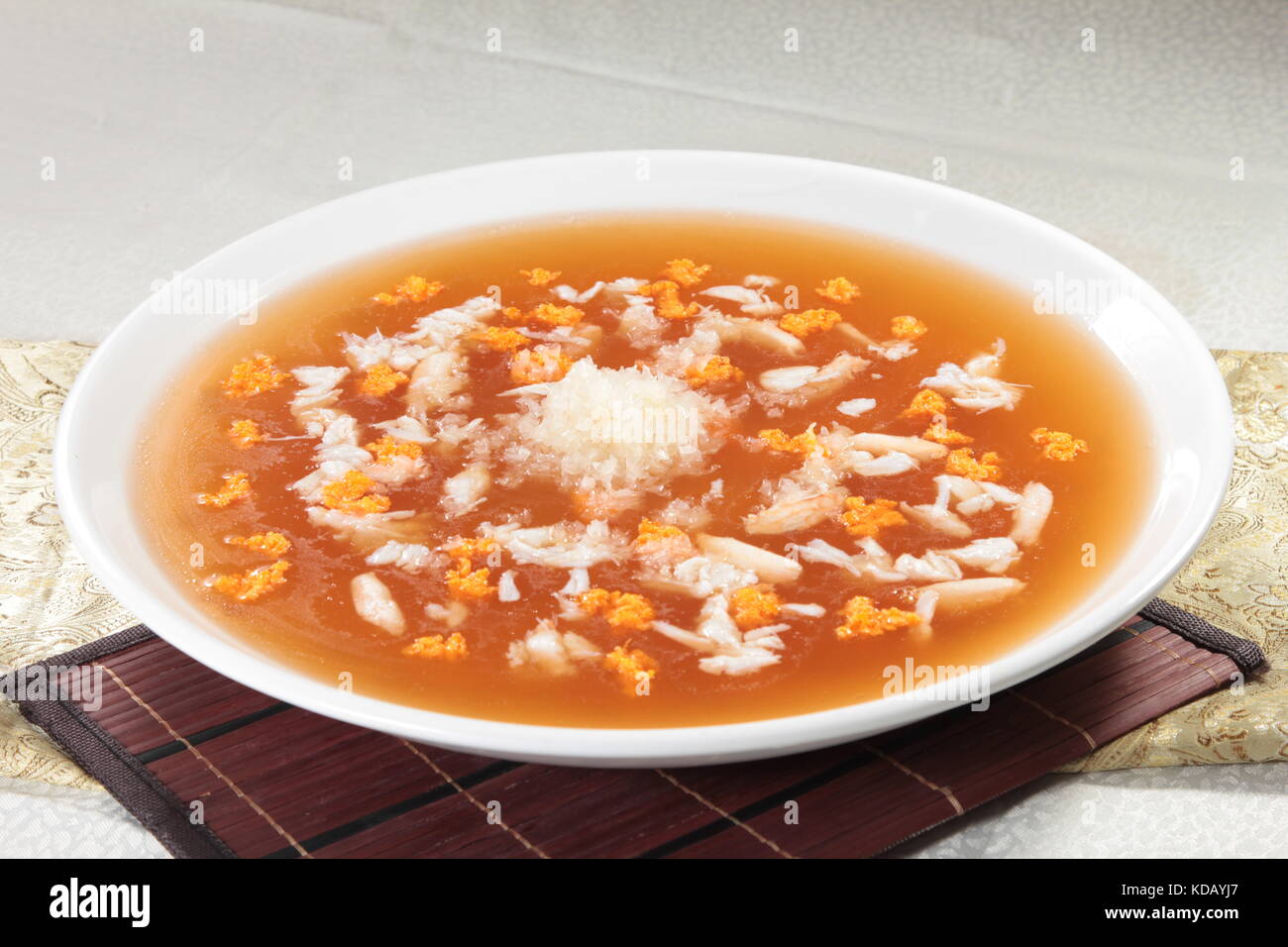 chinese chicken or seafood broth Stock Photo Alamy