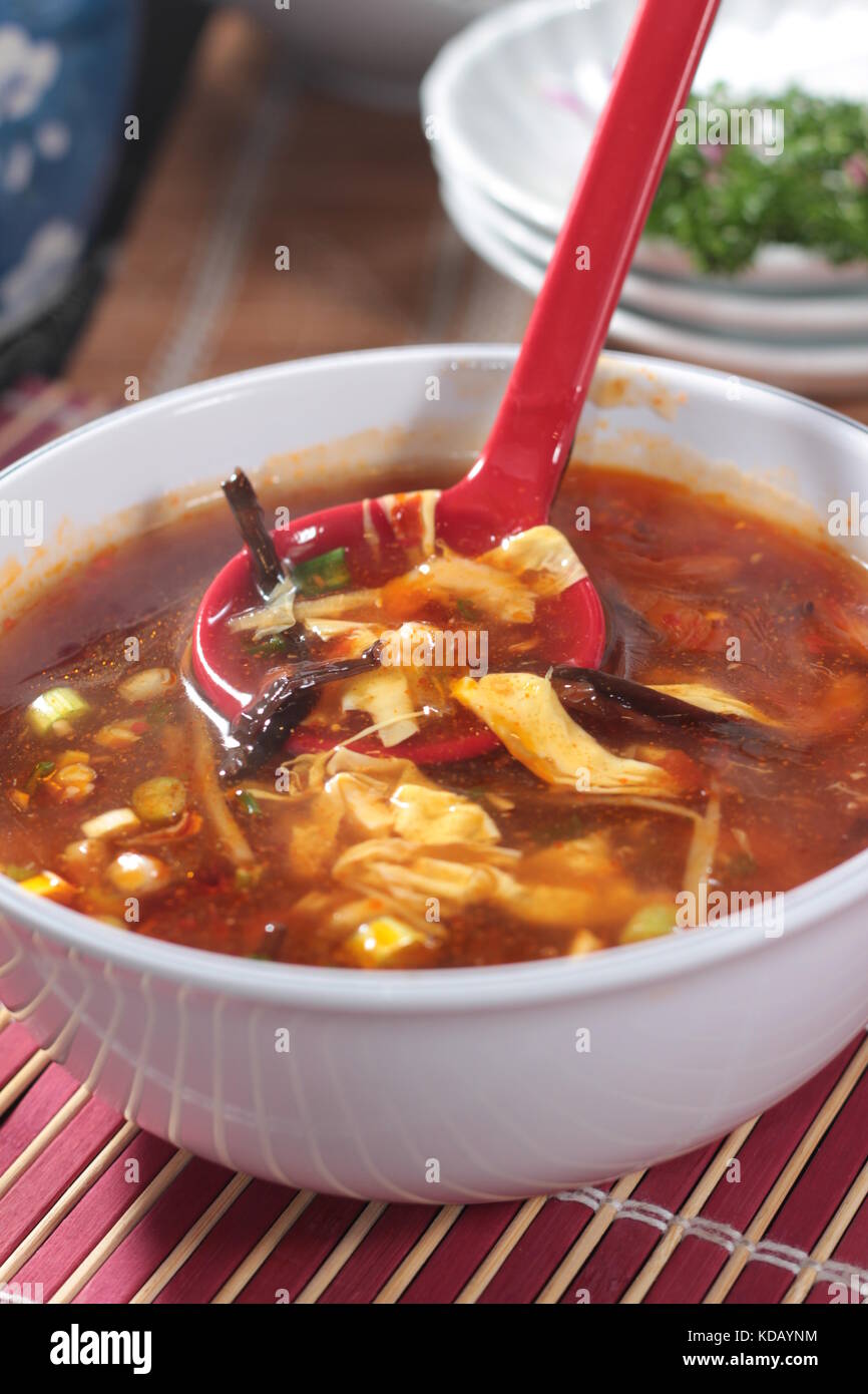 chinese chicken or seafood broth Stock Photo Alamy