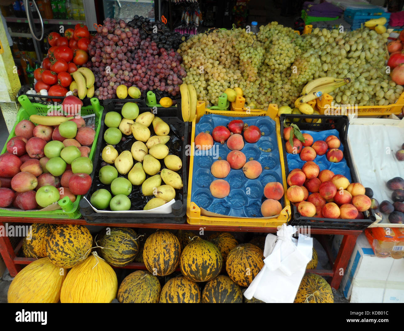 Typical Turkish fruit and vegetable shop display, Marmaris, Mugla