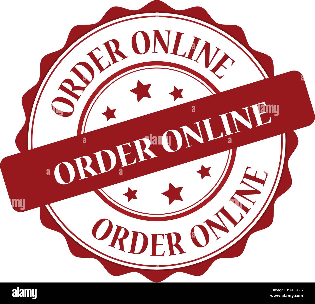 Order online red stamp illustration Stock Vector