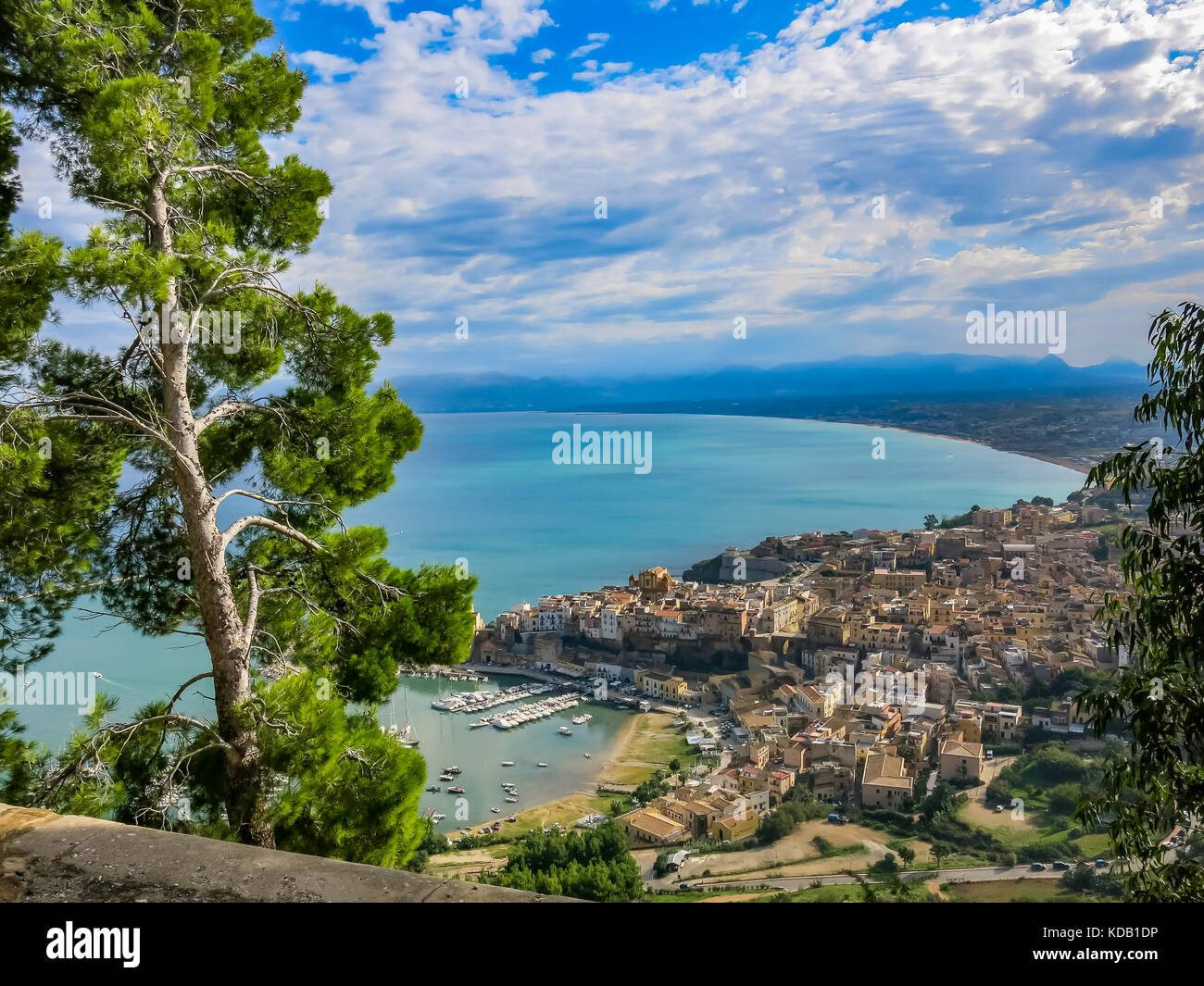 Port of Castellammare del Golfo town and Ethno Anthropology Museum, Sicily,  Italy, Tyrrhenian sea, Europe Stock Photo - Alamy