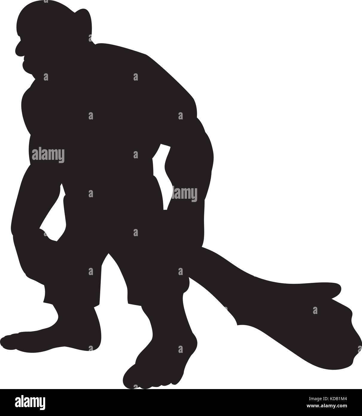 Giant person silhouette monster villain fantasy. Vector illustration. Stock Vector