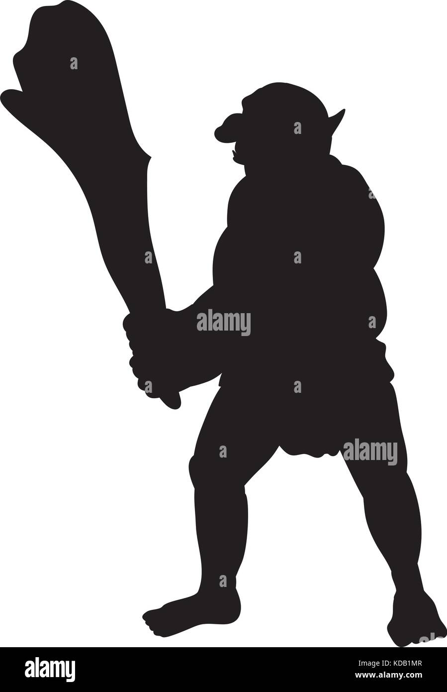 Troll silhouette monster villain fantasy. Vector illustration Stock