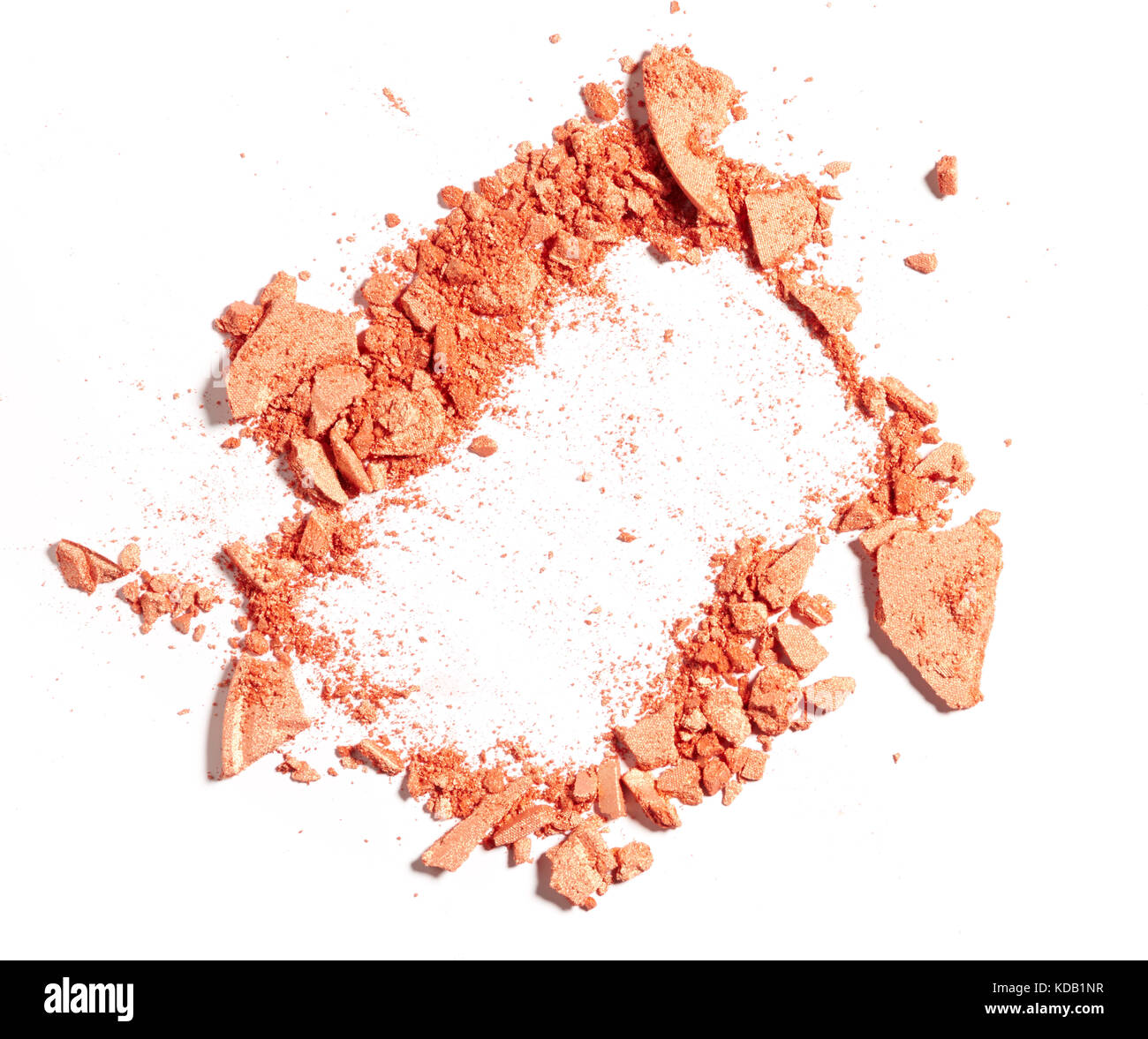 Make up crushed powder on white background Stock Photo - Alamy