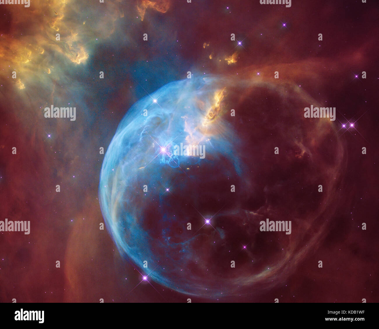 Bubble Nebula (NGC 7635) in Cassiopeia constellation, elements of this image furnished by NASA Stock Photo