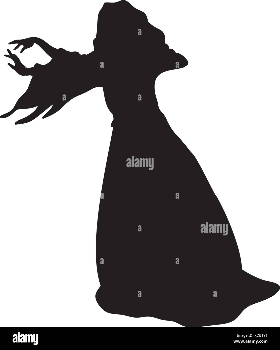 Witchcraft witch magical silhouette fantasy. Vector illustration. Stock Vector