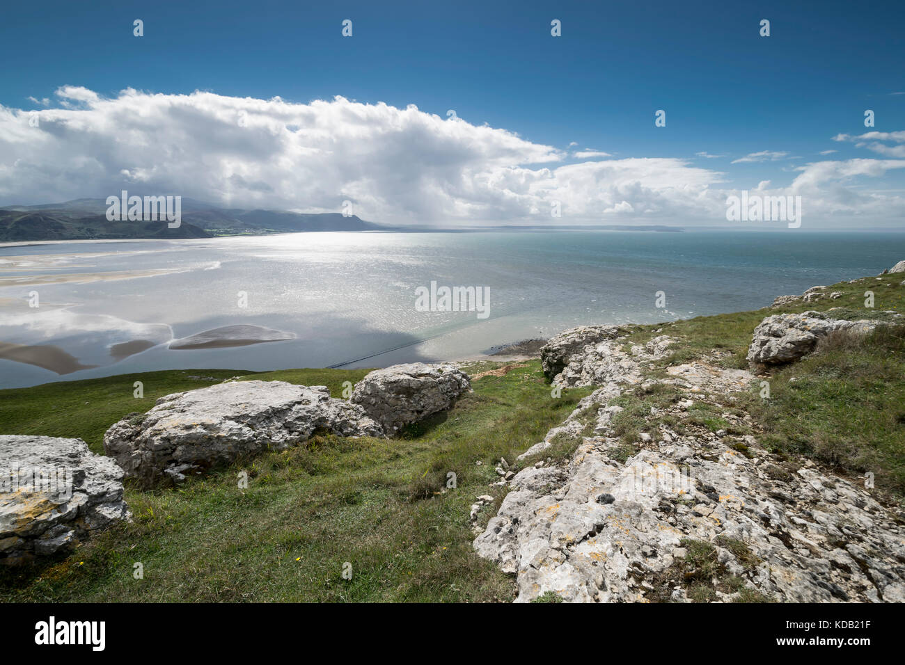 Great Ormes Head South view from Maes y facrell Llandudno in North Wales UK Stock Photo