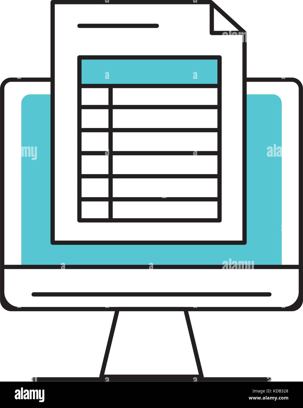 computer document information and business strategy vector illustration ...