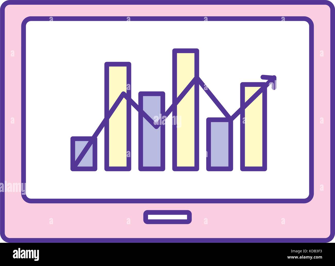 screen technology with statistics bar diagram vector illustration Stock ...
