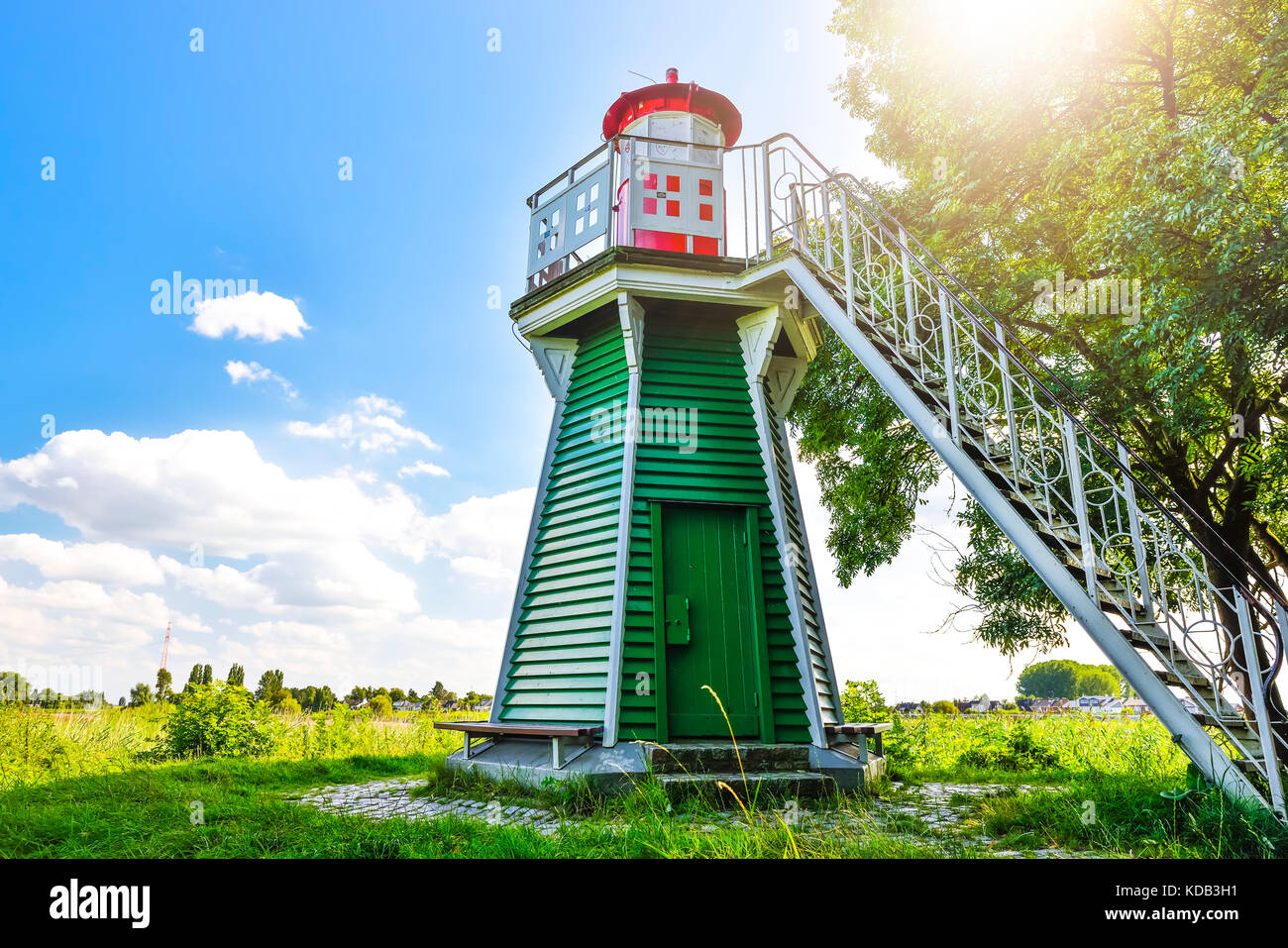Bunthaus lighthouse in Wilhelmsburg, Hamburg, Germany Stock Photo - Alamy