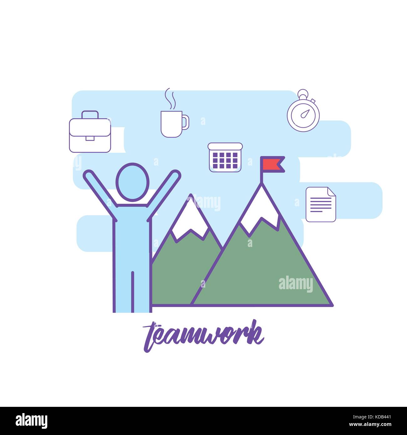 teamwork technology communication social media vector illustration ...