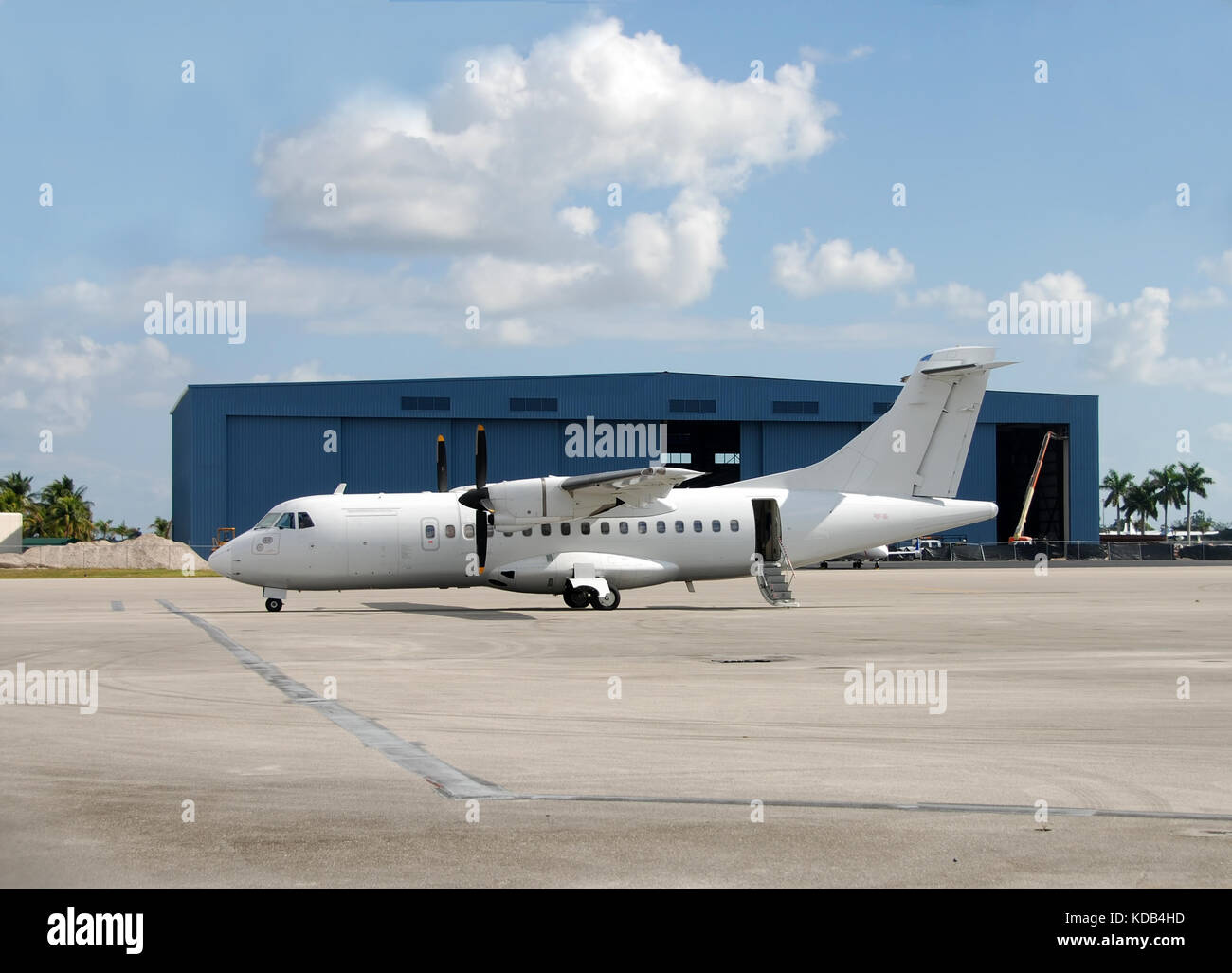Turboprop airplane on the ground Stock Photo - Alamy
