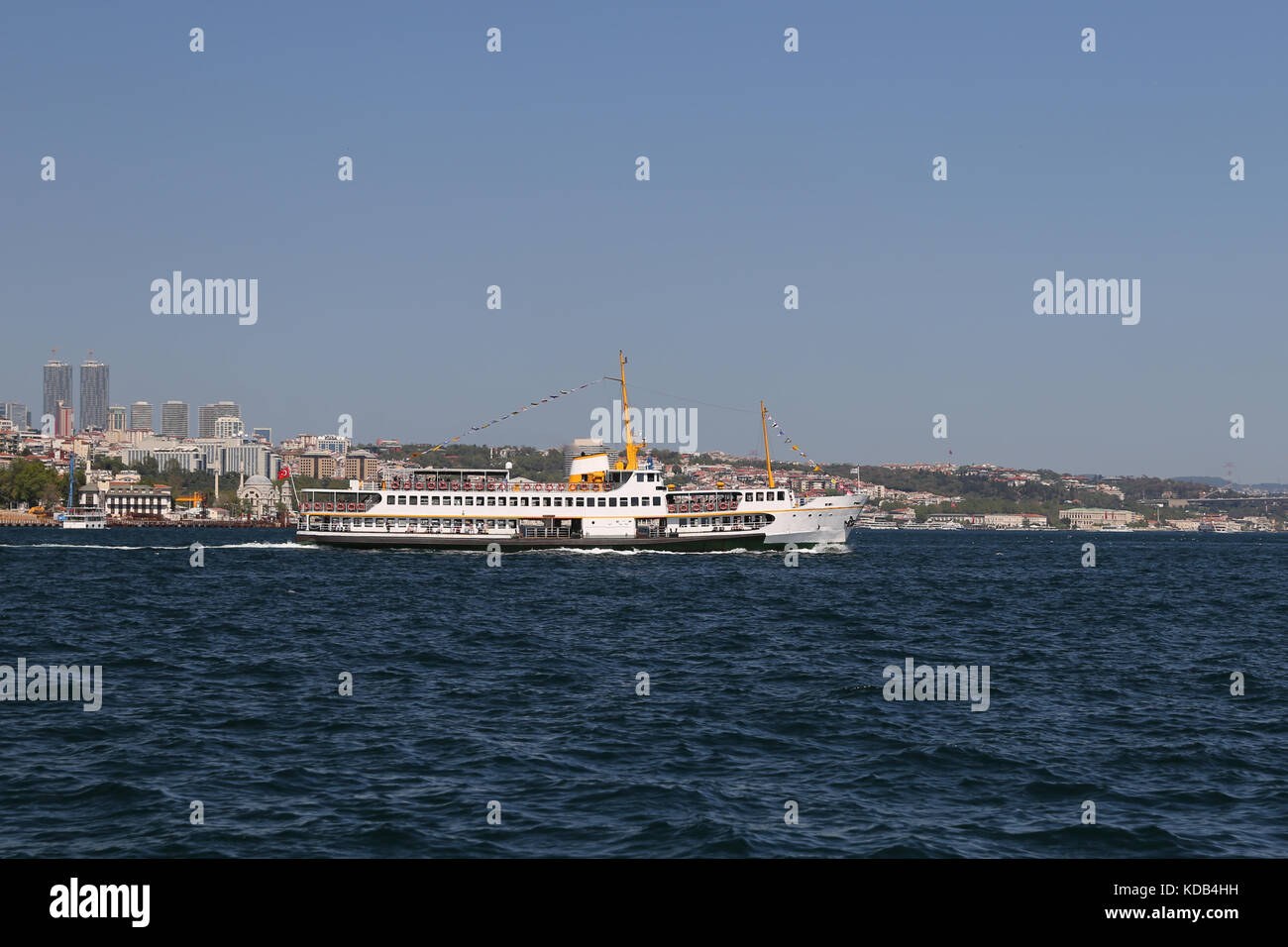 Ferry Passing Bosphorus Strait in Istanbul City, Turkey Stock Photo - Alamy