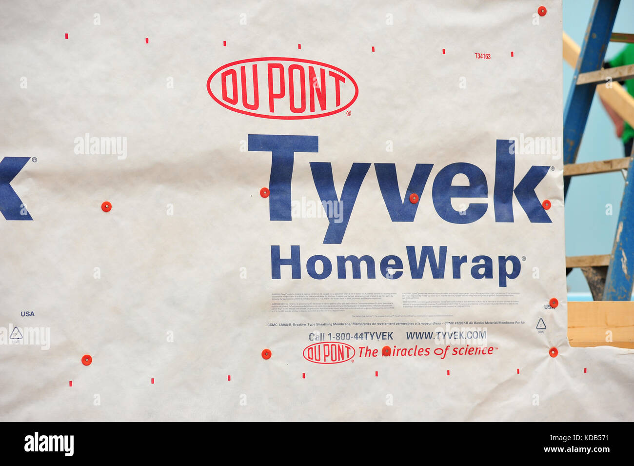 Tyvek Home Wrap being used on a building site in London, Ontario 