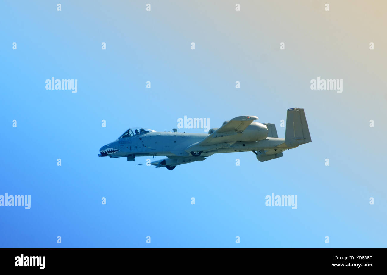 US Air Force gunship fighter in flight Stock Photo Alamy