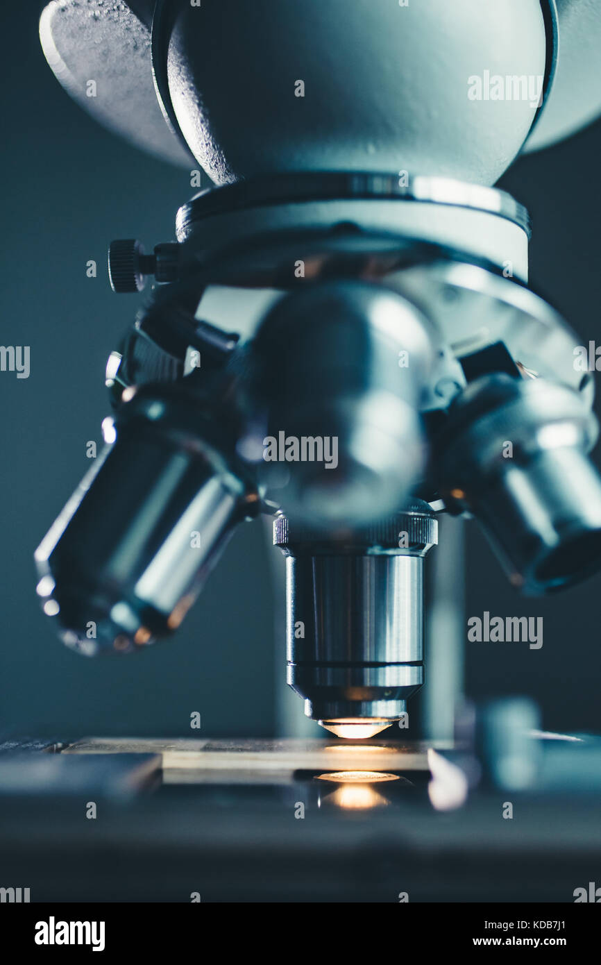 Close-up shot of microscope Stock Photo - Alamy