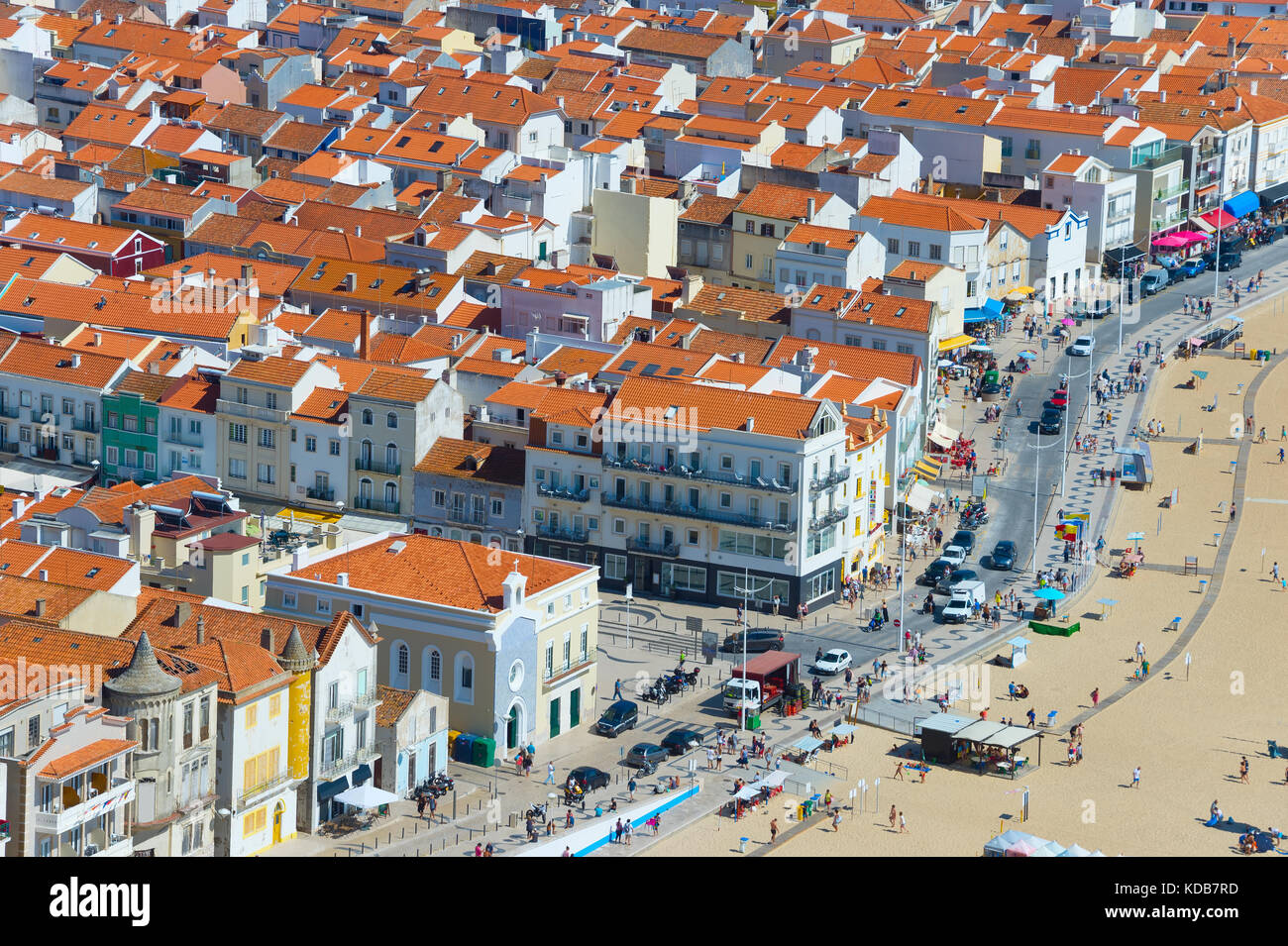 Aerial view of Portuguese town. Nazare, Portugal Stock Photo Alamy