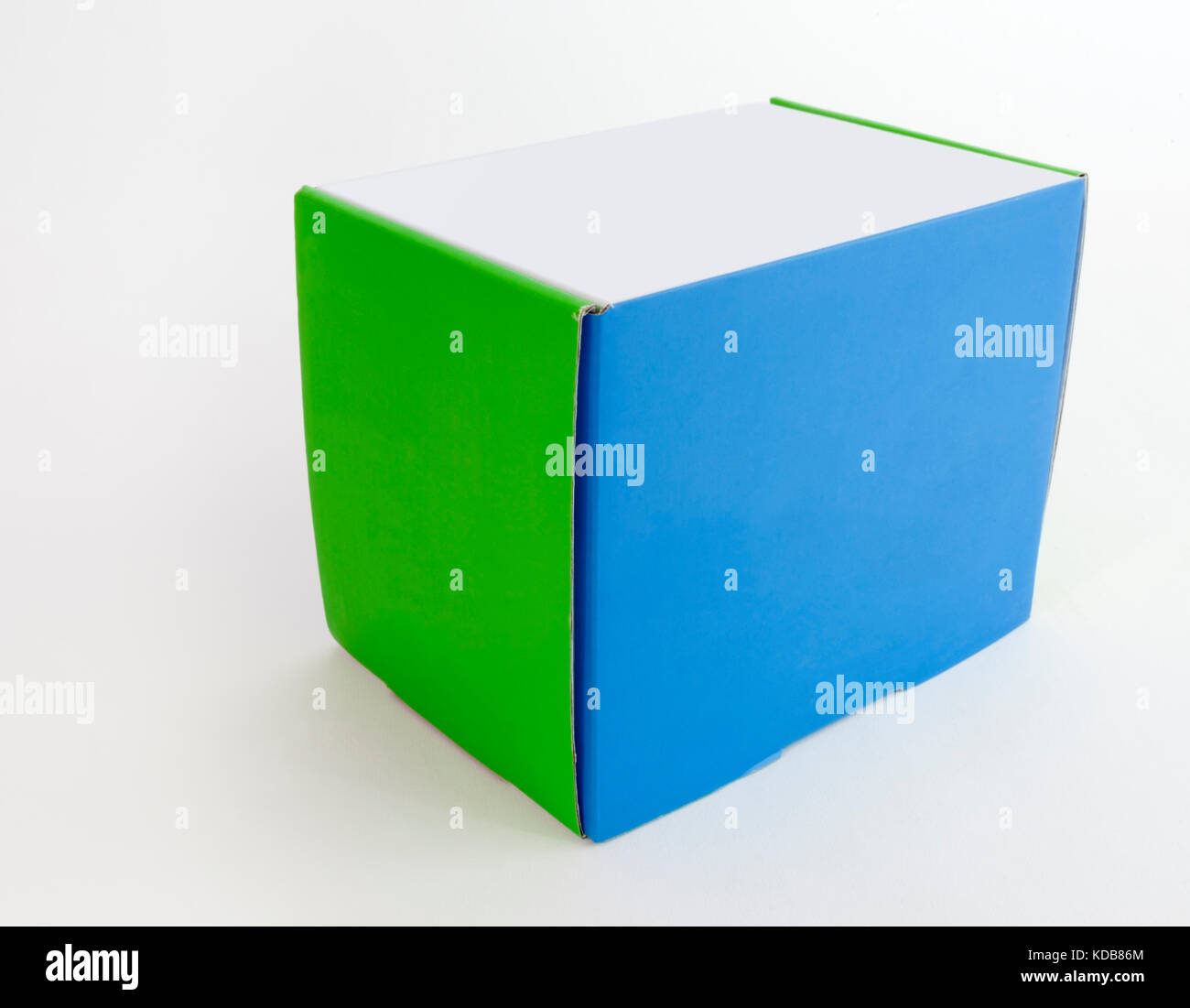 Simple square blue, green and white box Stock Photo - Alamy