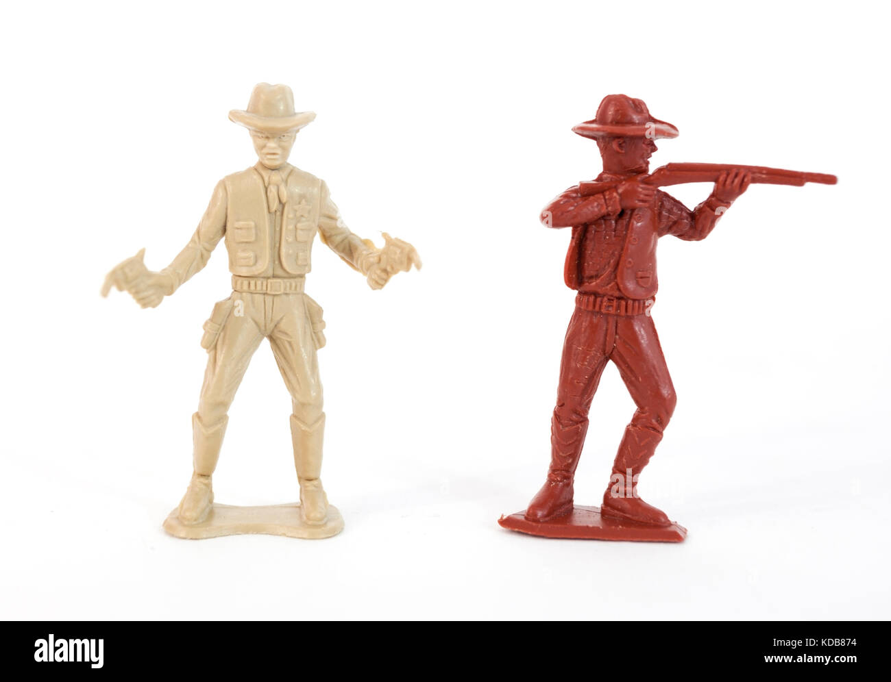 Plastic soldier and cowboy toys. Stock Photo
