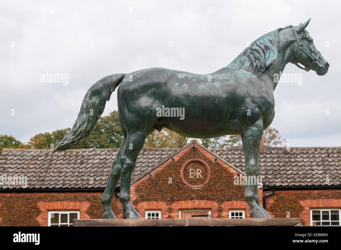 Statue of the racehorse Persimmon at the Royal Stables, Sandringham. Stock Photo