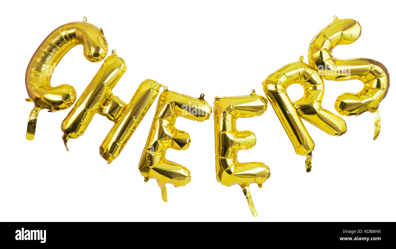 cheers gold balloons