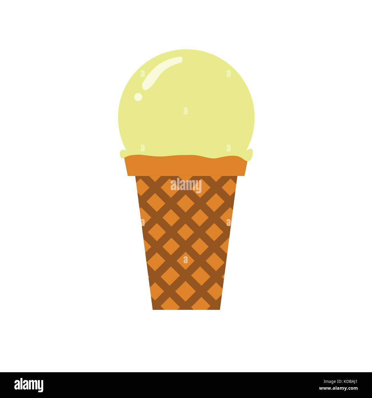 Vanilla Scooped Ice Cream Simple Flat Illustration Stock Vector Image