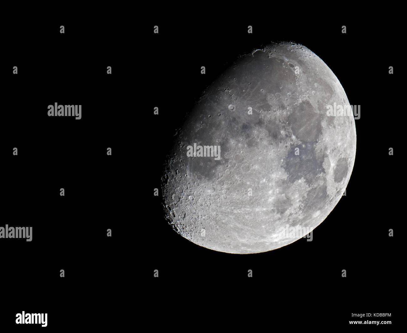 Waxing Gibbous Moon Stock Photo