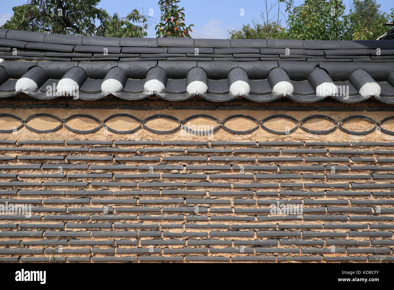 Traditional Korean Wall Stock Photo Alamy