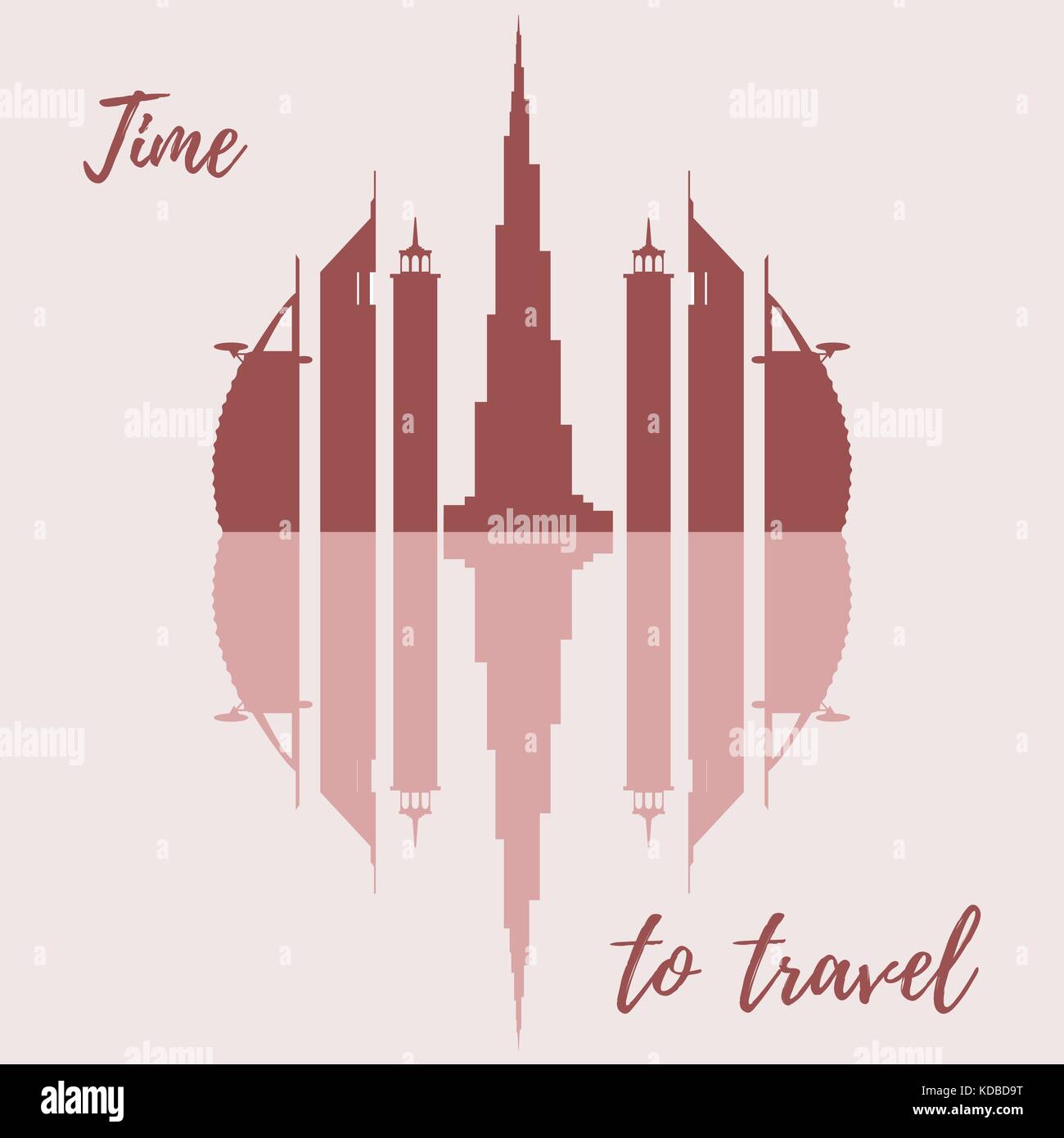 Vector illustration of United Arab Emirates skyscrapers silhouette