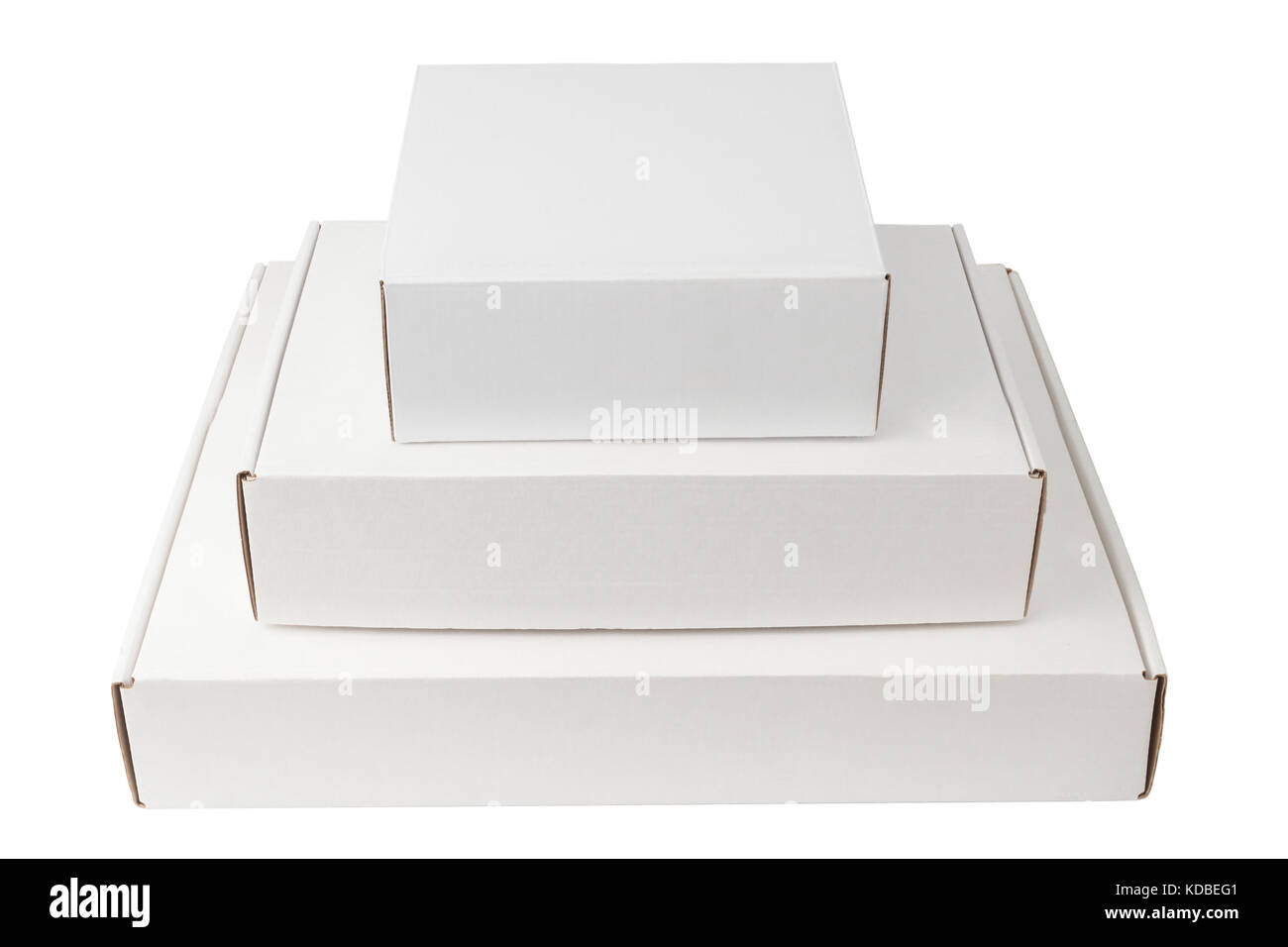 Pile of white thin boxes Stock Photo Alamy