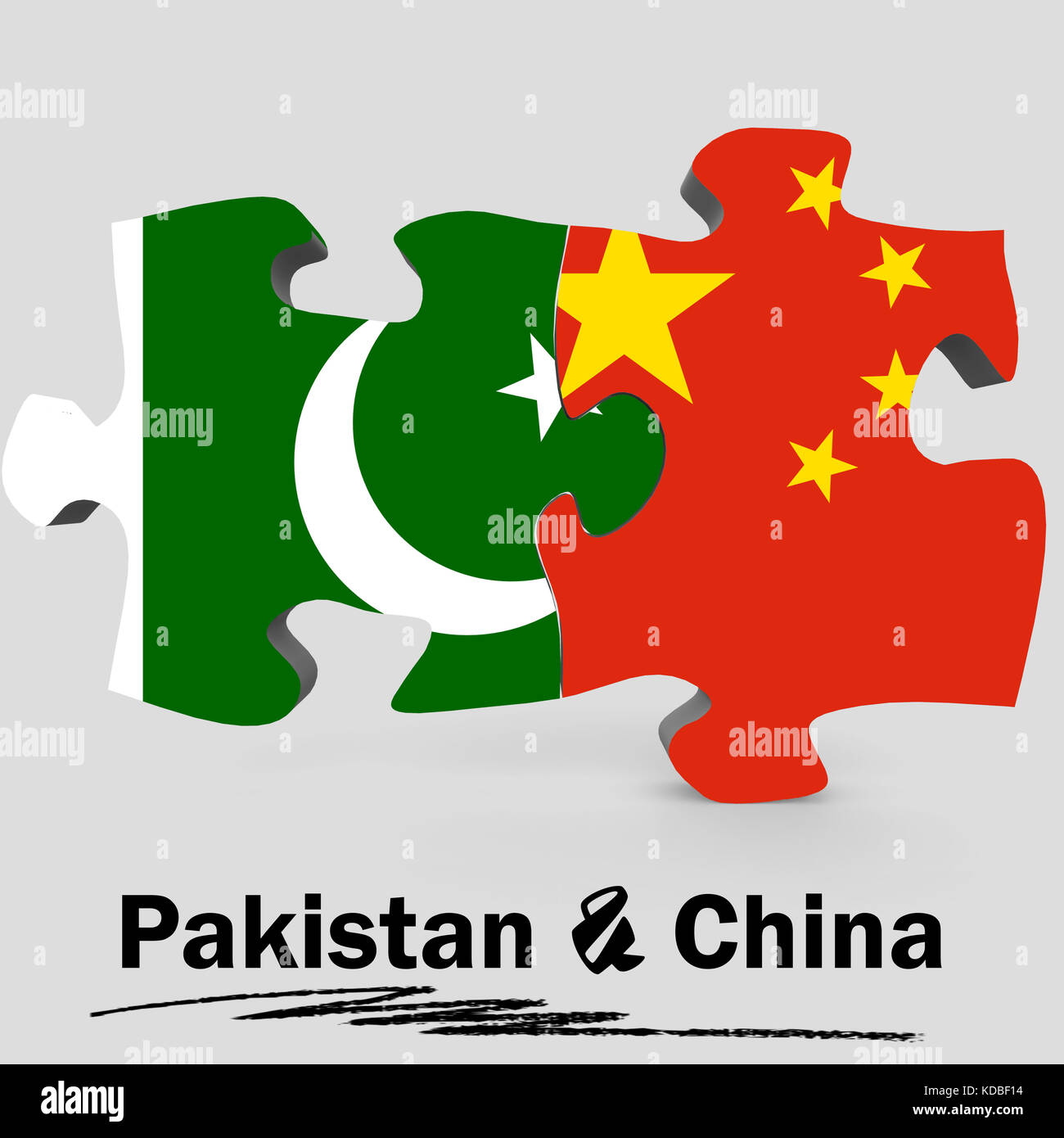 China and Pakistan Flags in puzzle isolated on white background, 3D ...