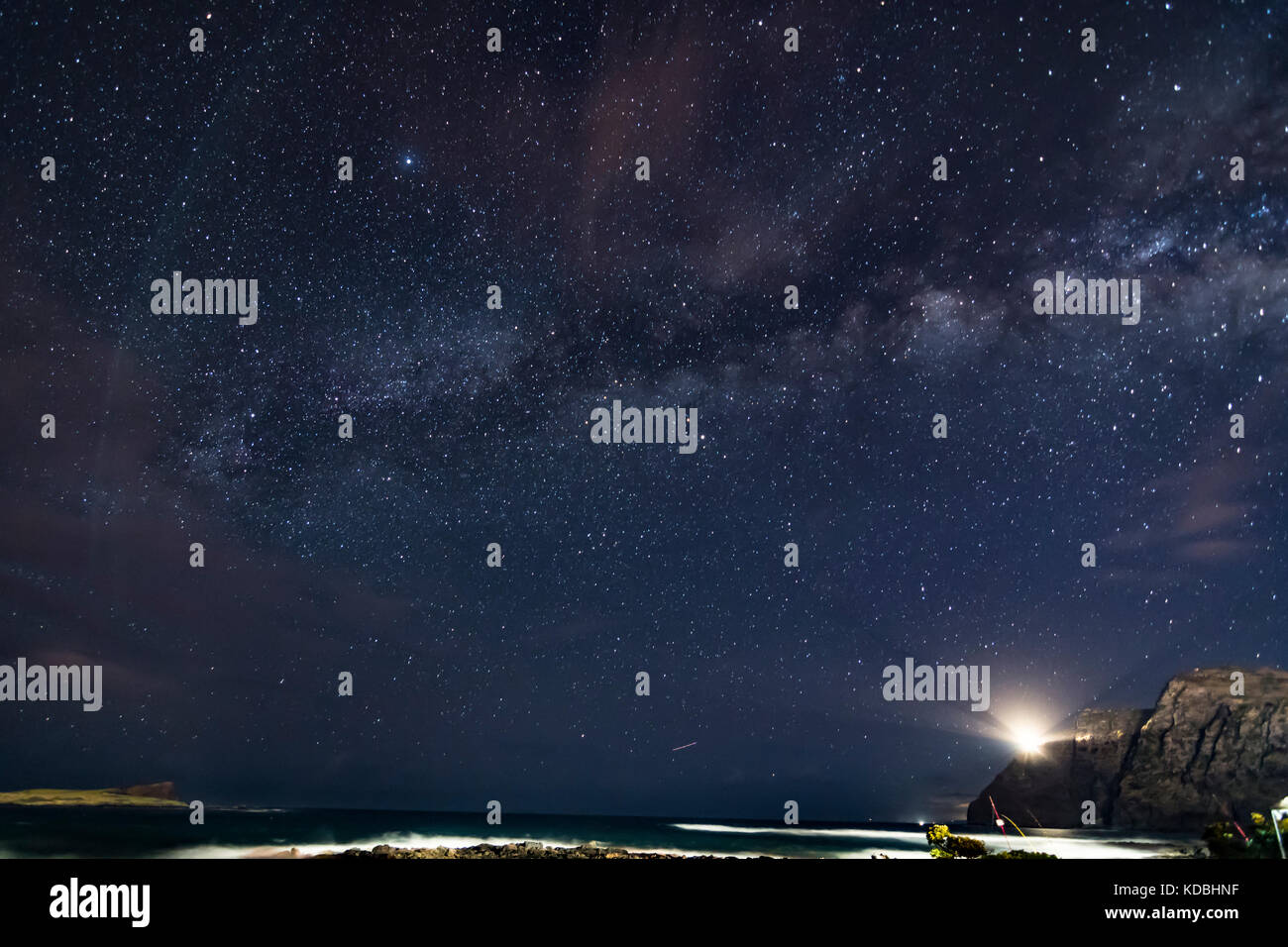 Views of the summer Milky Way from the island of Oahu, Hawaii Stock ...