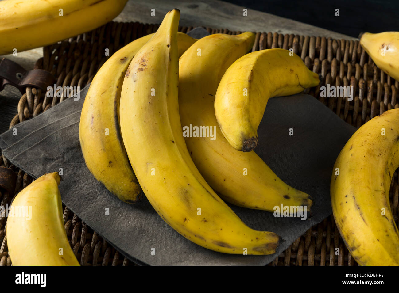 Raw Organic Yellow Plantain Bananas Ready to Chop Stock Photo Alamy