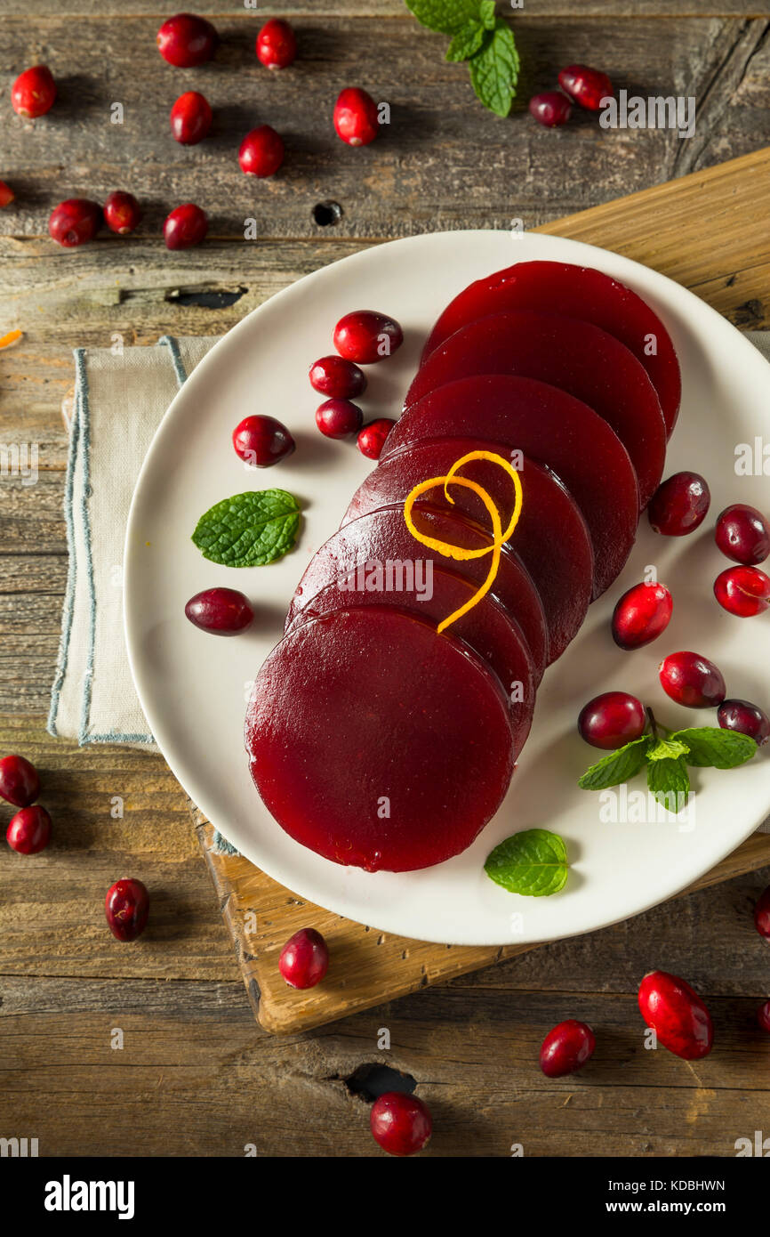 Sweet Canned Cranberry Sauce for Thanksgiving Dinner Stock Photo - Alamy