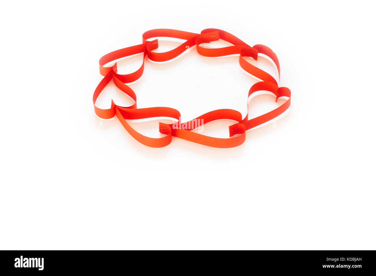 Frame made of red hearts on a white background. Space for text Stock ...