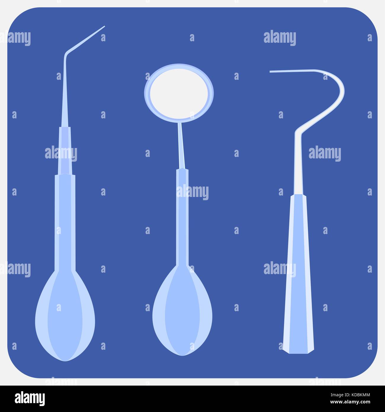 Flat dental instruments set design concept background. Vector ...