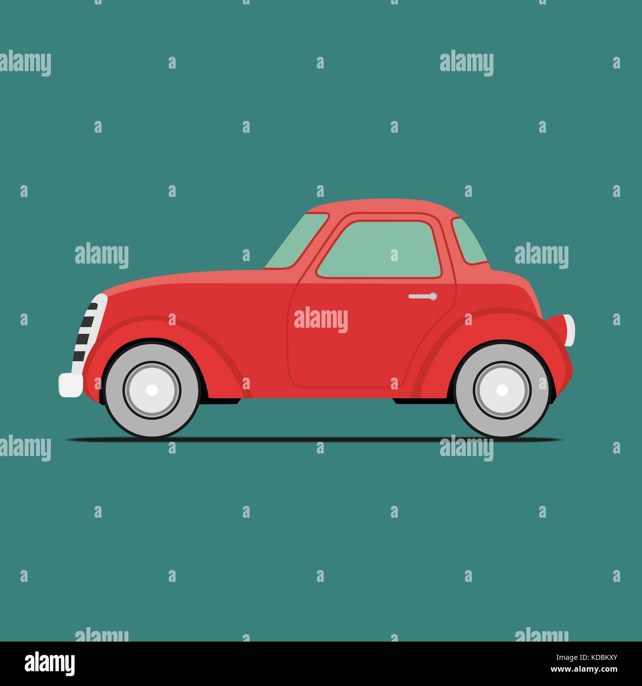 Red Sport car. Isolated on green background Stock Vector Image & Art ...